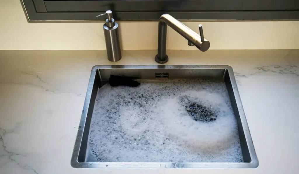 clogged kitchen sink