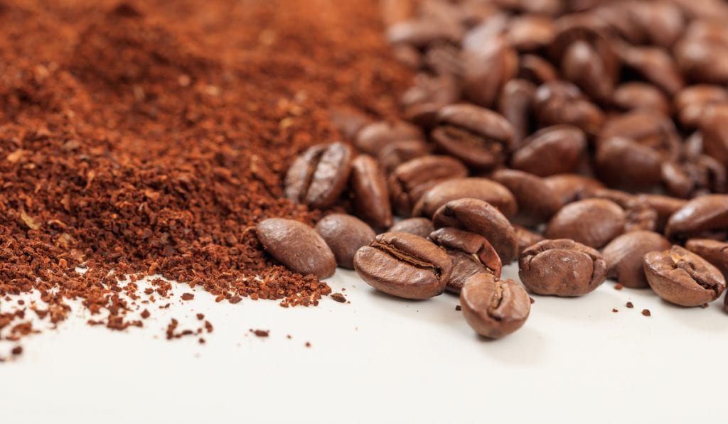 coffee bean and ground coffee