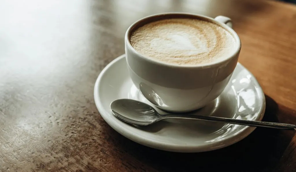 cup of latte on the table