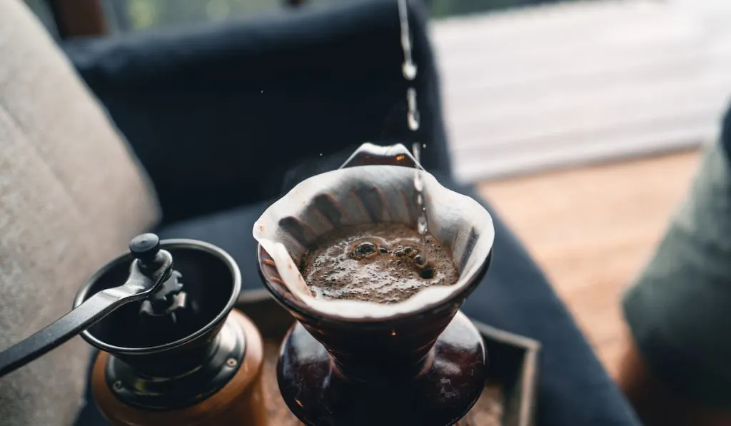 making coffee with drip